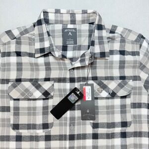 Antigua New Orleans Saints, NFL flannel shirt men's L plaid button up Gray/black
